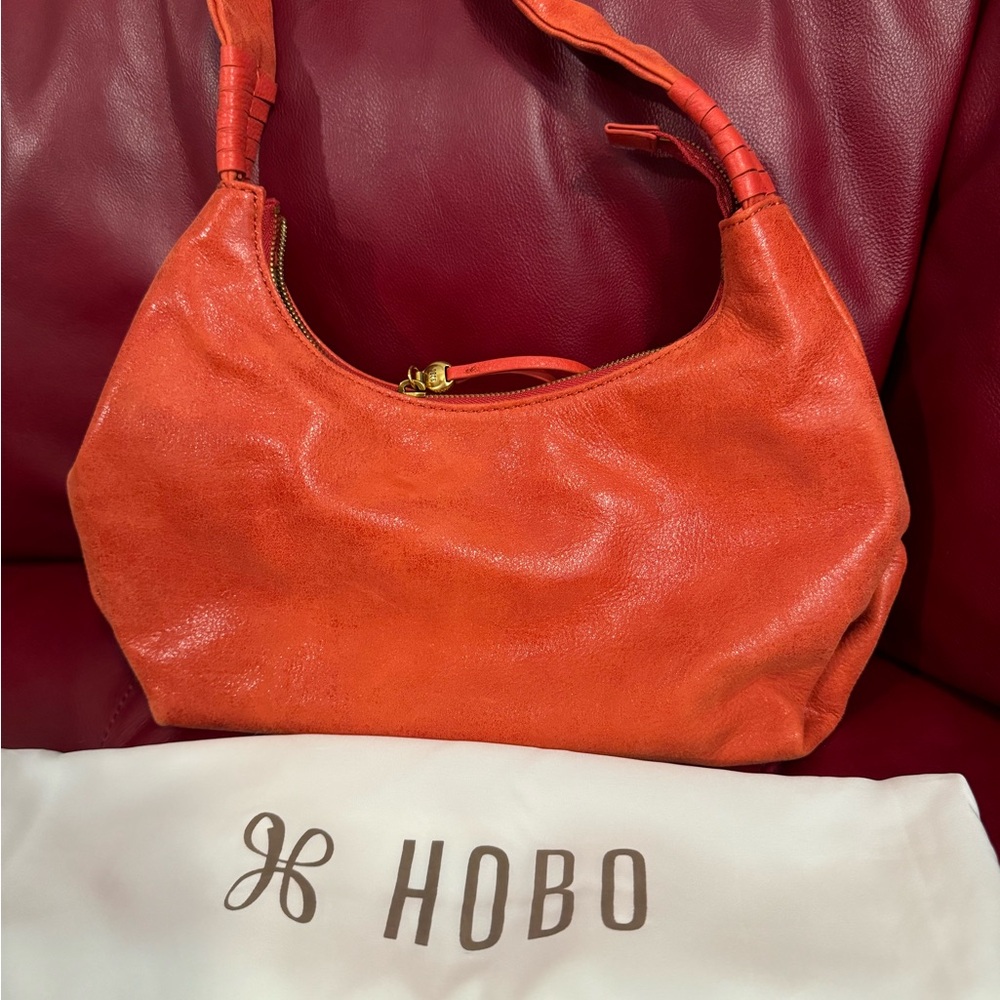 Hobo brand small leather tote handbag.